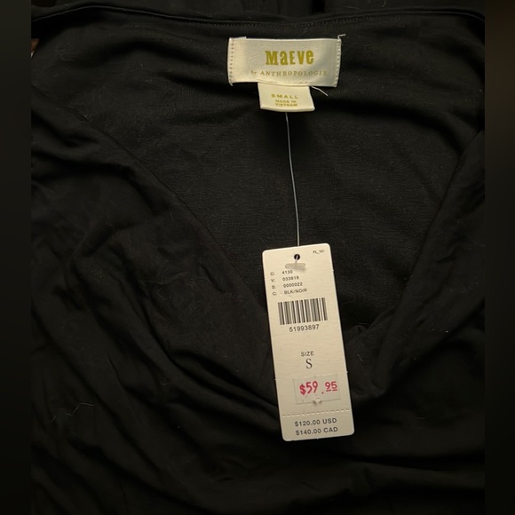 NWT Anthropologie Brianne Cowl Neck Dress by Maeve - Black - Small - Picture 5 of 5